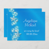 Blauwwitte strand zeester aankondiging (Voorkant / Achterkant)