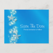 Blauwwitte strand zeester aankondiging (Achterkant)