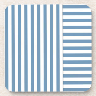 blauwwitte streep patroon bier onderzetter