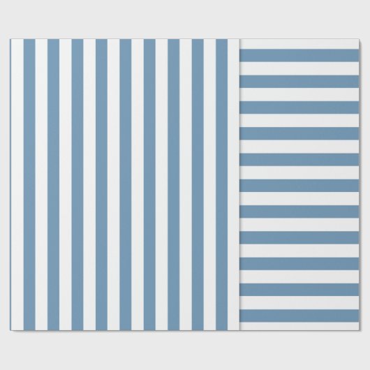 blauwwitte streep patroon cadeaupapier (Vlak)