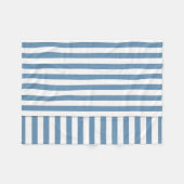 blauwwitte streep patroon fleece deken (Voorkant (Horizontaal))
