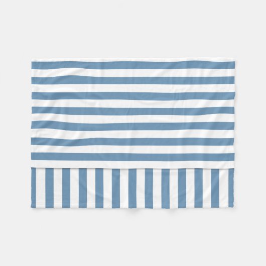 blauwwitte streep patroon fleece deken (Voorkant (Horizontaal))