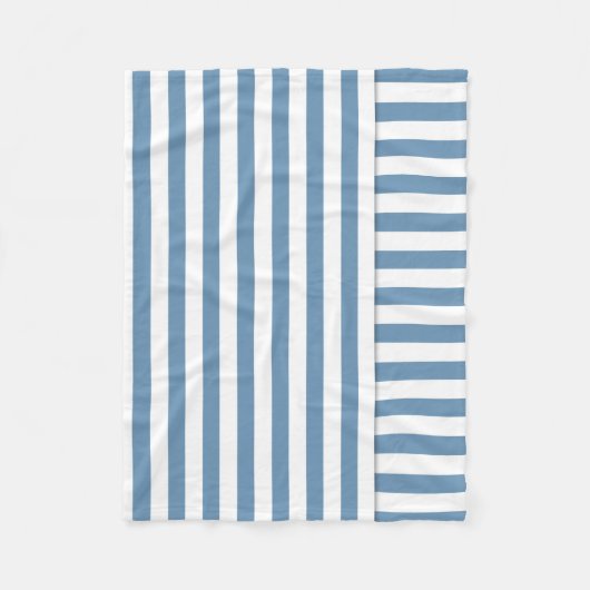 blauwwitte streep patroon fleece deken (Voorkant)
