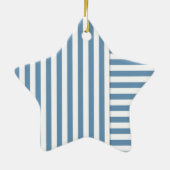 blauwwitte streep patroon keramisch ornament (Achterkant)