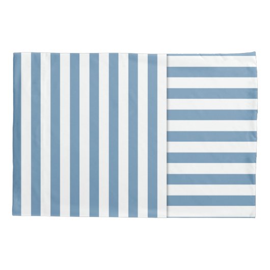 blauwwitte streep patroon kussensloop (Achterkant)