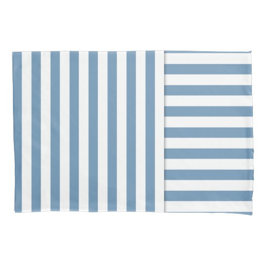 blauwwitte streep patroon kussensloop (Voorkant)