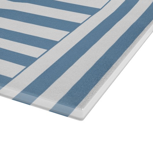 blauwwitte streep patroon snijplank (Hoek)