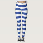 blauwwitte strepen patroonstrips leggings<br><div class="desc">blauw wit streekpatroon over de leggings</div>
