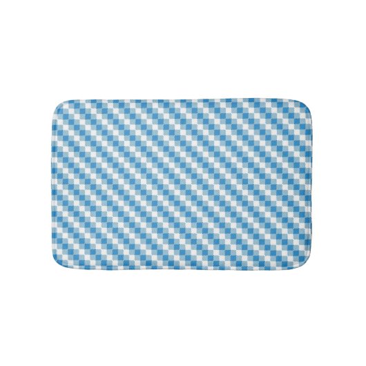 Blauwwitte vierkanten achtergrond badmat (Voorkant)
