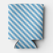 Blauwwitte vierkanten achtergrond blikjeskoeler (Voorkant)
