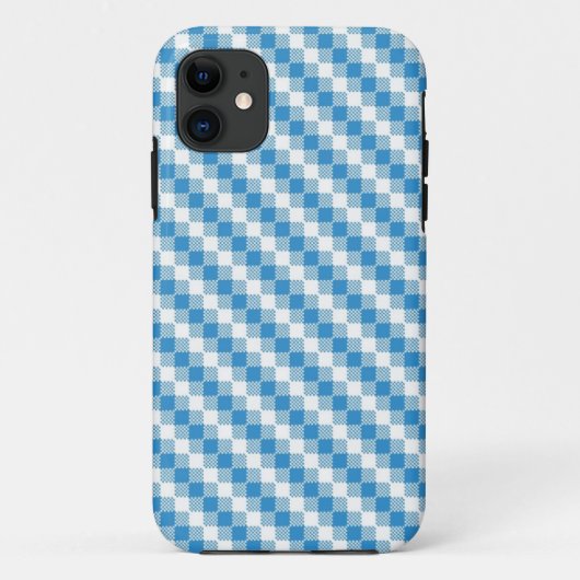 Blauwwitte vierkanten achtergrond Case-Mate iPhone case (Achterkant)