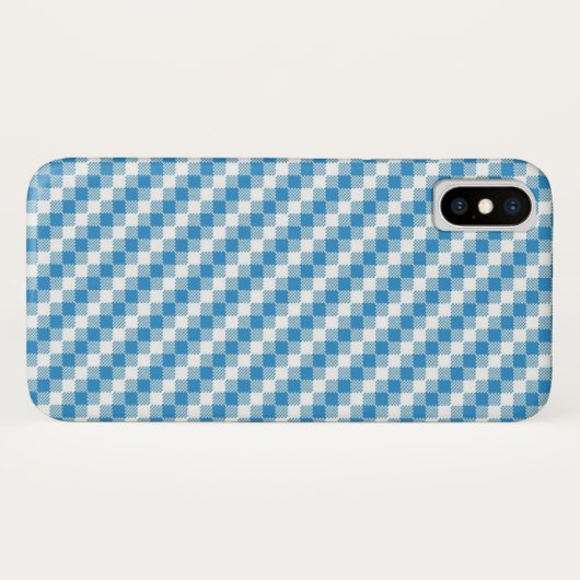 Blauwwitte vierkanten achtergrond Case-Mate iPhone case (Achterkant (horizontaal))