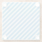Blauwwitte vierkanten achtergrond glazen onderzetter (Achterkant)