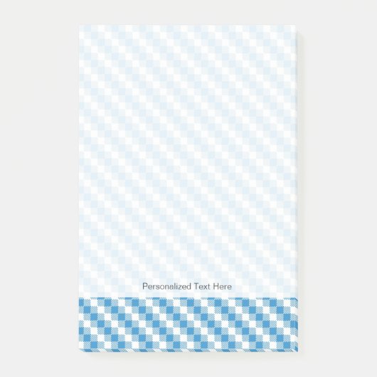 Blauwwitte vierkanten achtergrond post-it® notes (Voorkant)