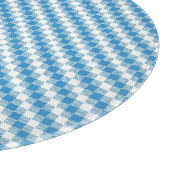 Blauwwitte vierkanten achtergrond snijplank (Hoek)