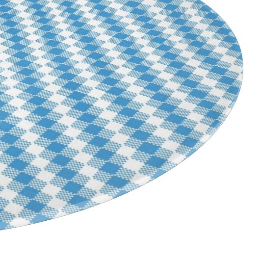 Blauwwitte vierkanten achtergrond snijplank (Hoek)