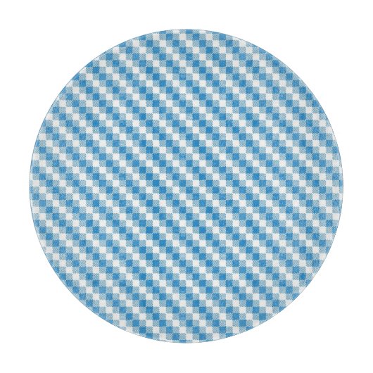 Blauwwitte vierkanten achtergrond snijplank (Voorkant)