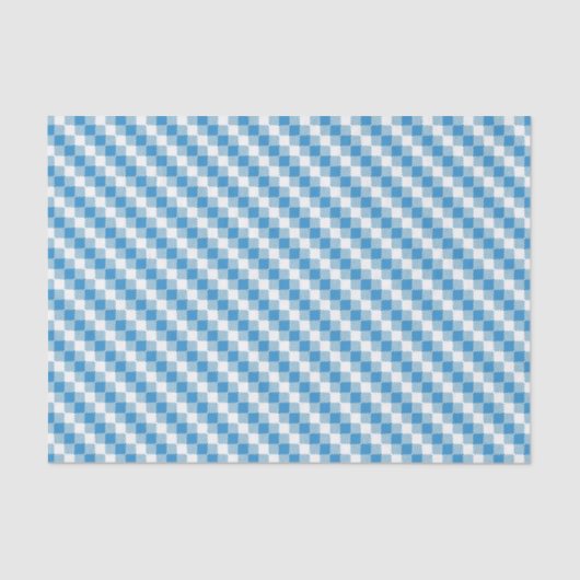 Blauwwitte vierkanten achtergrond tissuepapier (Voorkant)
