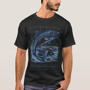 Blauwzalm Springende Blauwdruk T-shirt