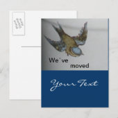 blauwzwevende sinus umgezogeen aankondigingskaart (Voorkant / Achterkant)