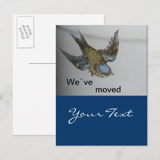 blauwzwevende sinus umgezogeen aankondigingskaart (Voorkant / Achterkant)