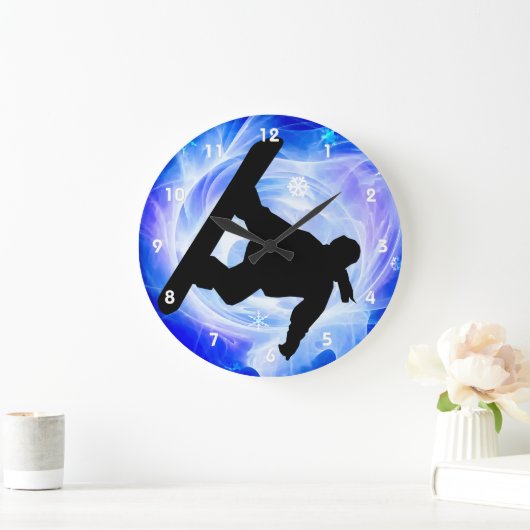 Blauwzwijn Snowstorm Snowboarder Grote Klok (Huis)