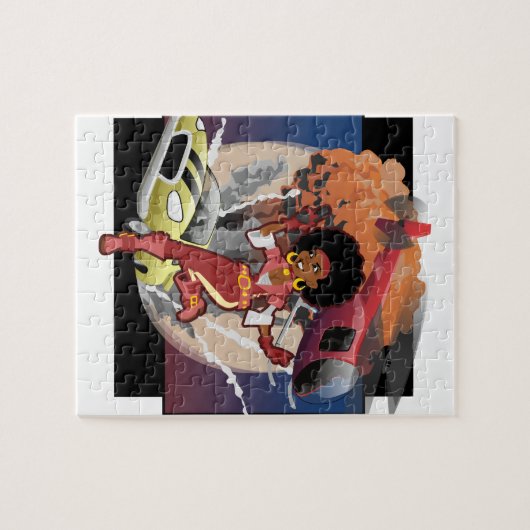 blaxploitation afro spion legpuzzel (Horizontaal)