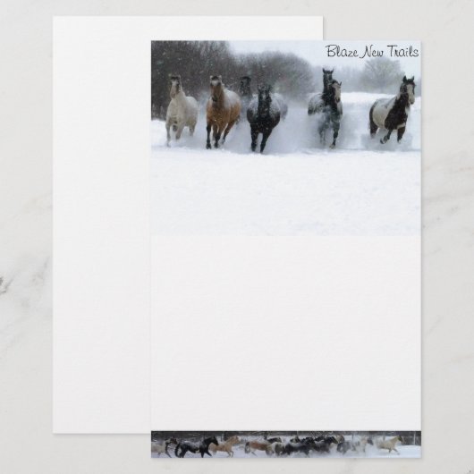 Blaze New Trails Horse Briefpapier (Voorkant / Achterkant)