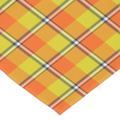 Blaze Orange en Bird Flower Plaid Korte Tafelloper (Hoek)