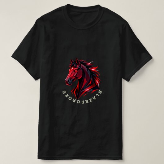 Blazeforge | Rode Geometrische Paard T-Shirt (Design voorkant)