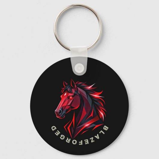 BlazeForge Rode Paard Sleutelhanger (Voorkant)