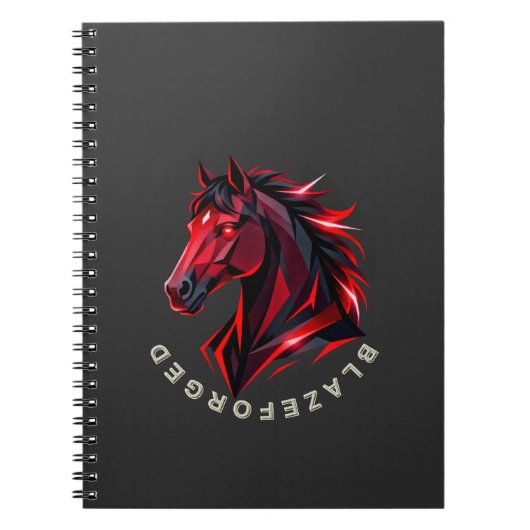 BlazeForge Rode Paard Spiraal Notebook Notitieboek (Voorkant)