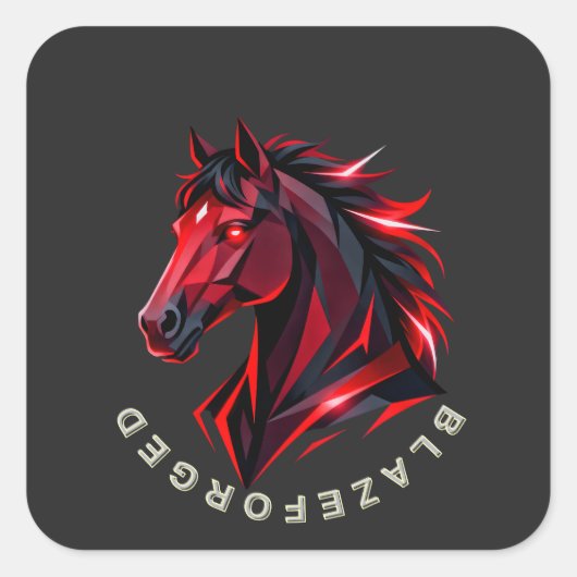 BlazeForge Rode Paard Sticker (Voorkant)