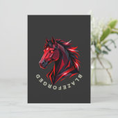 BlazeForge Rode Paard Uitnodiging (Staand voorkant)