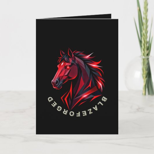 BlazeForge Rode Paard Wenskaart Kaart (Voorkant)