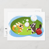 BLAZEN BUBBELS KATTEN door Jeff Willis Briefkaart (Voorkant / Achterkant)