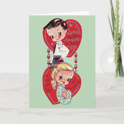 blazen een zekering Valentijn Feestdagen Kaart (Voorkant)