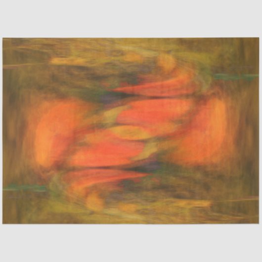 Blazen van koraalrood abstract tissuepapier (Voorkant)