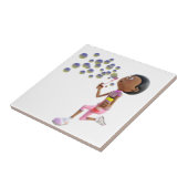 Blazende Bellen van het Meisje van de cartoon de Tegeltje (Zijkant)