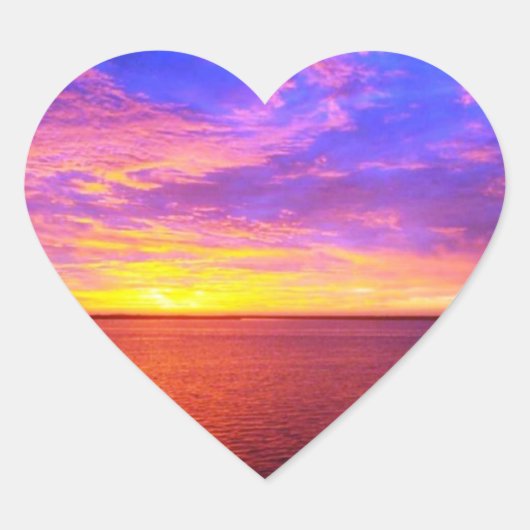 Blazende Sunset Heart Sticker (Voorkant)