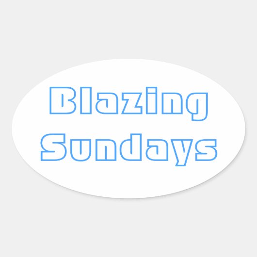 Blazende zondagen ovale Sticker (Voorkant)