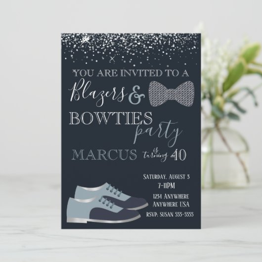 Blazers & bowties Partij Mannen 40, 50 jaar Kaart (Staand voorkant)