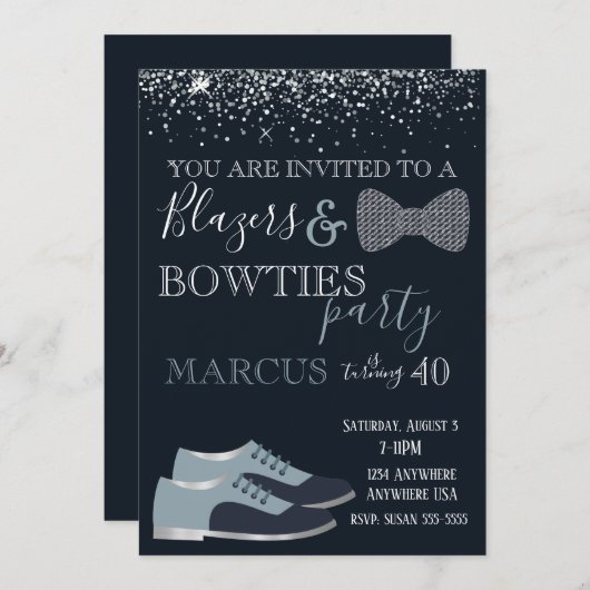 Blazers & bowties Partij Mannen 40, 50 jaar Kaart (Voorkant / Achterkant)