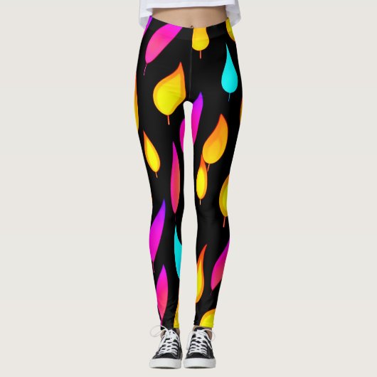 Blazing Abstracte Flame Art Leggings (Voorkant)