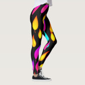 Blazing Abstracte Flame Art Leggings (Rechts)