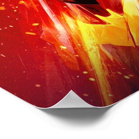 Blazing Bat Hero Digital Art Poster (Hoek)