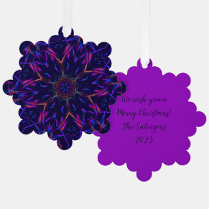 Blazing Beauty Kaleidoscope Christmas Tekst toevoe Ornament Kaart