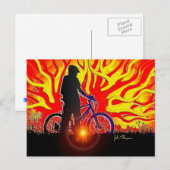 Blazing Bike Rider Post Card Briefkaart (Voorkant / Achterkant)