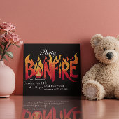 Blazing Bonfire Word Art Kaart