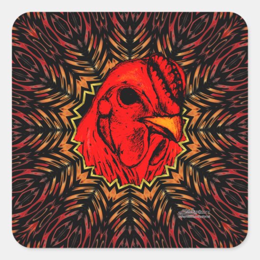 Blazing Brahma Vierkante Sticker (Voorkant)